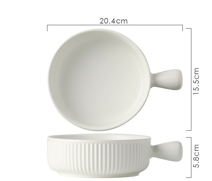 《1490》經典豎紋馬卡龍陶瓷手柄碗