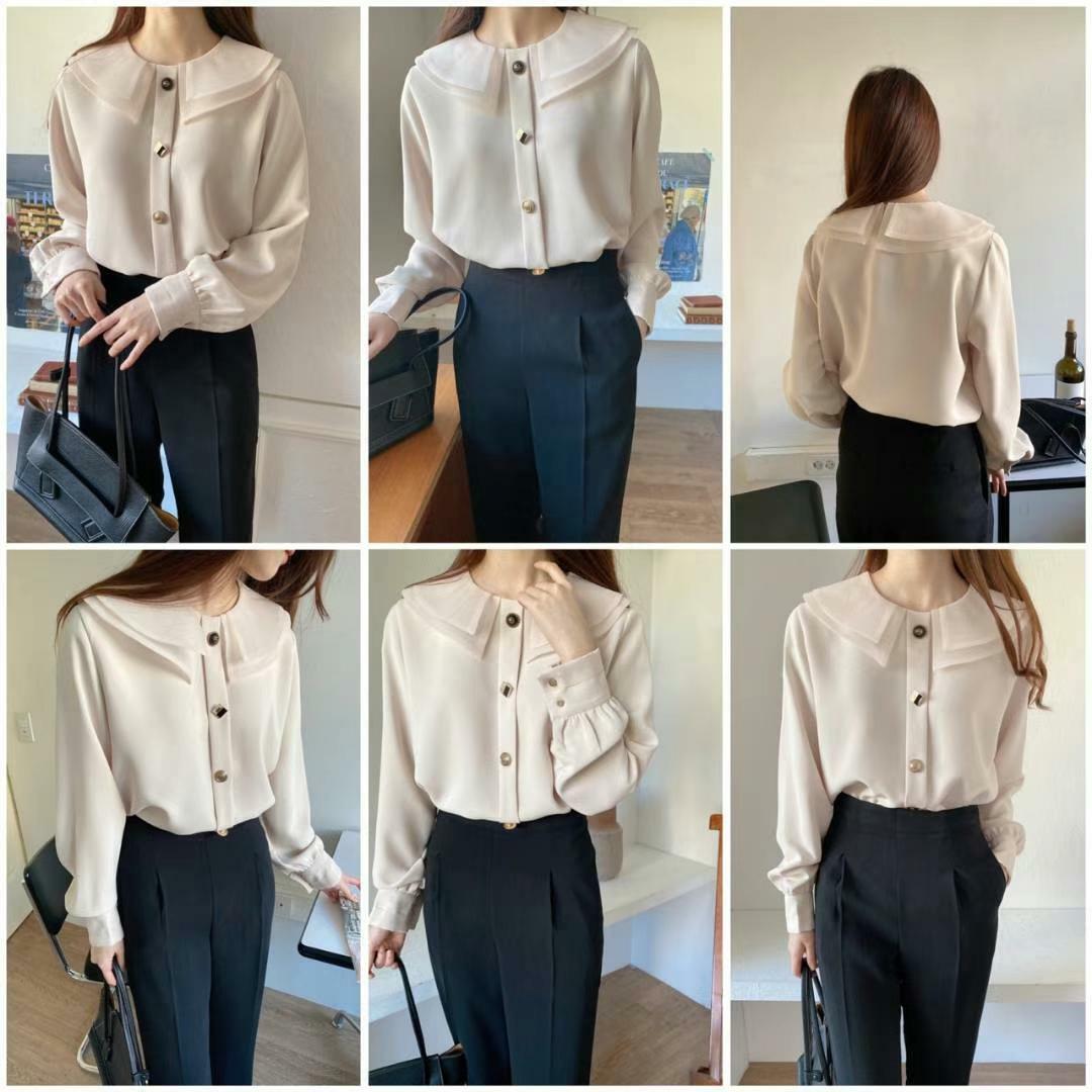 #1821 雙層娃娃領特色鈕襯衫