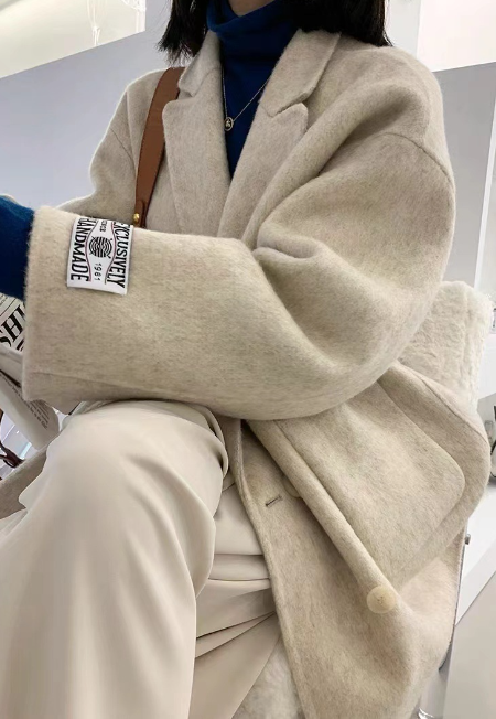 ᴷᴼᴿᴱᴬ 🇰🇷<現貨> 率性風格中長版落肩設計款羊毛大衣 （二色）