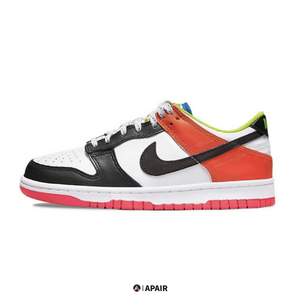 【APAIR】現貨 Nike Dunk Low GS Cartwheel 黑白橘 彩色拼接 大童款 DV1752-101