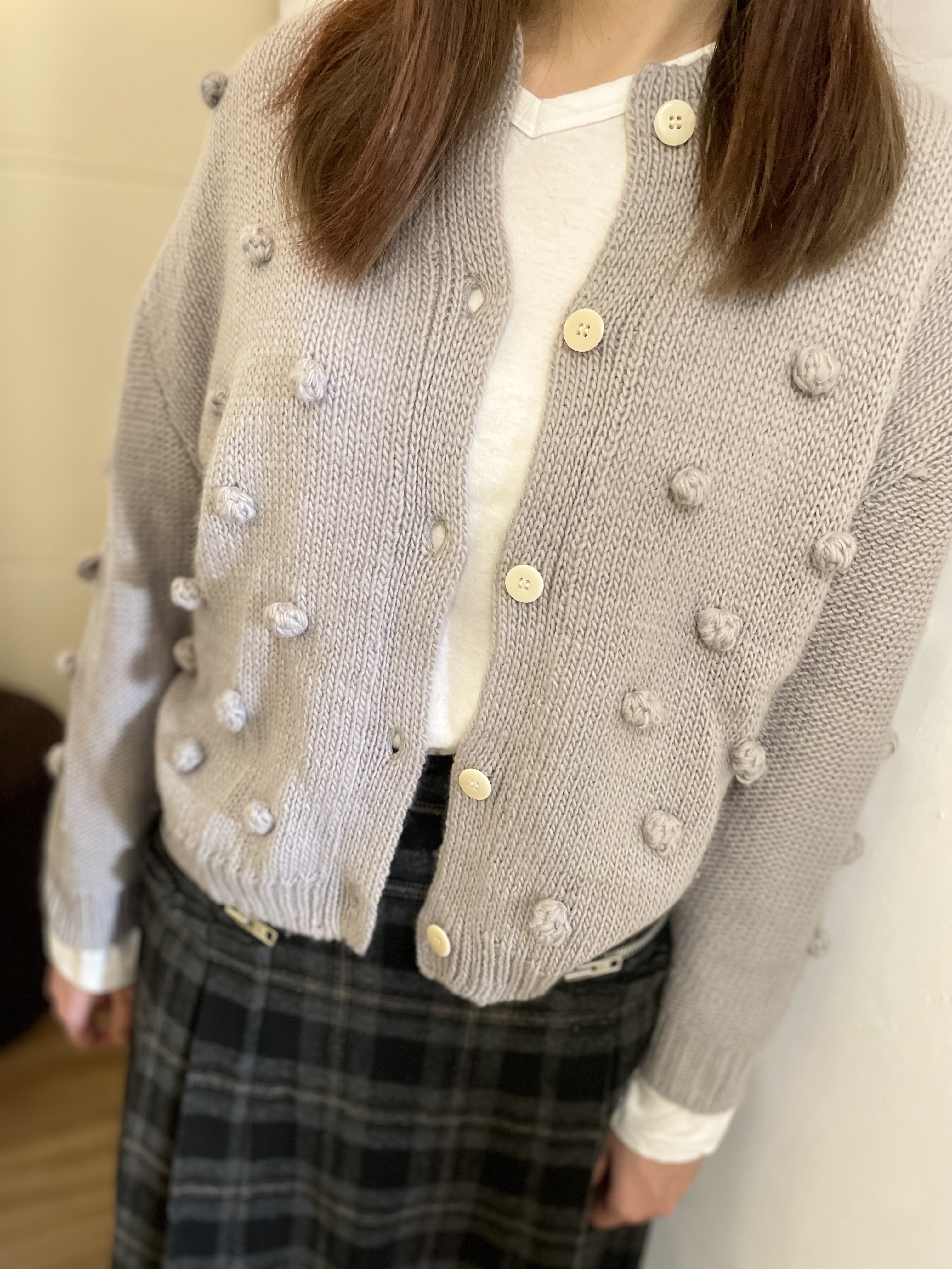 氣質灰毛球針織外套