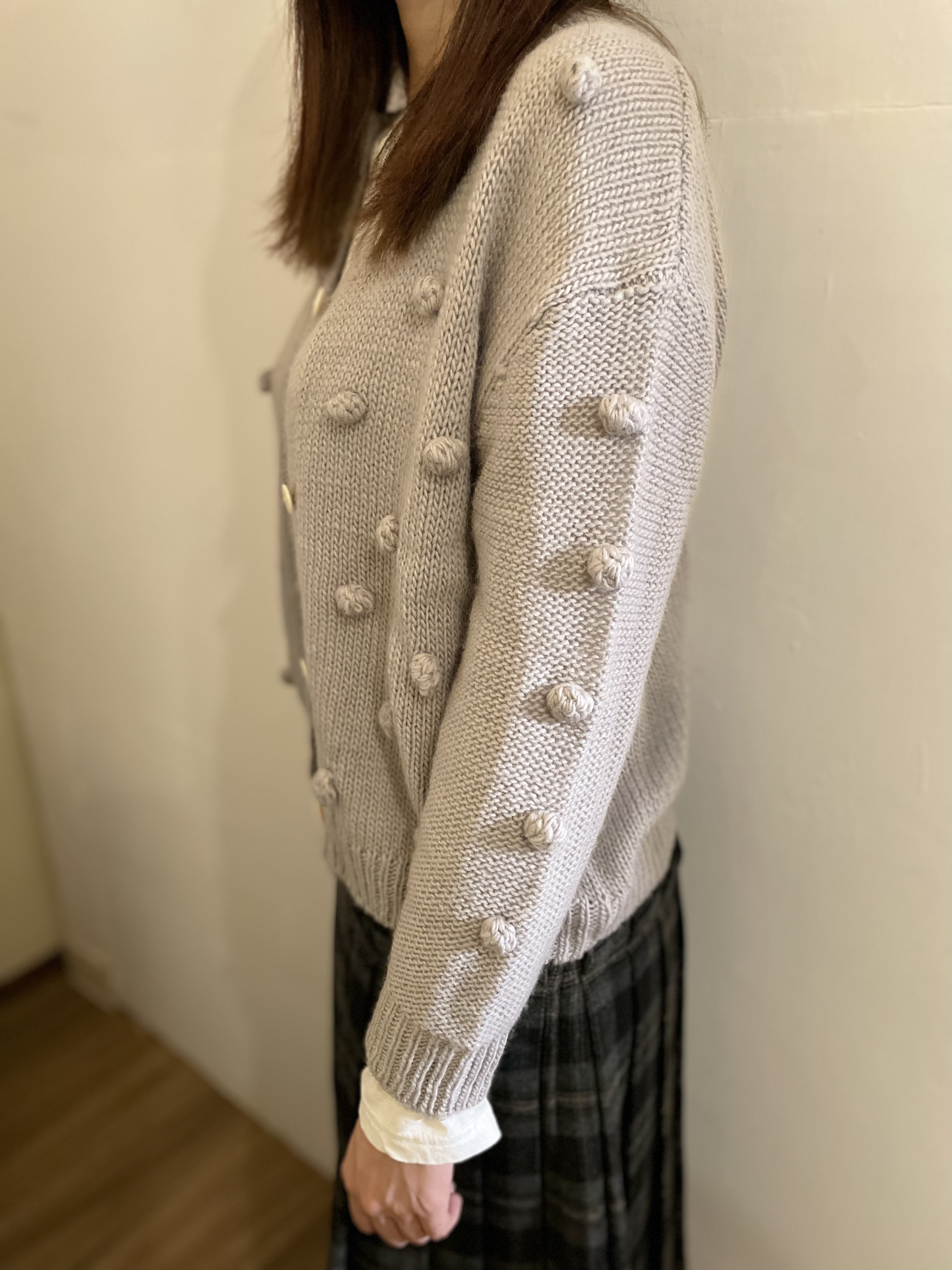 氣質灰毛球針織外套