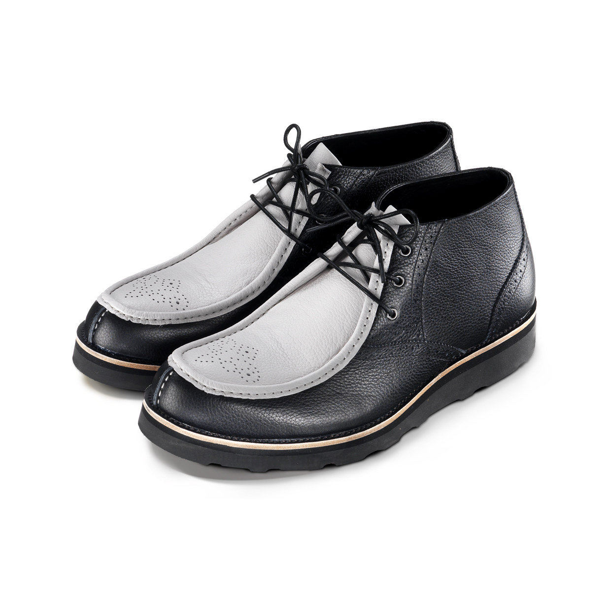 Thunderbolt M1133 BlackWhite Leather Boots