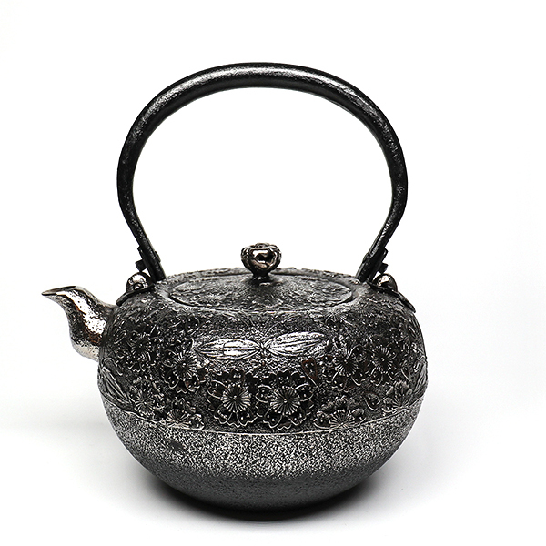 【薰山工房】鐵鉢型 櫻 砂鐵壺 1.4L-座付柄軸