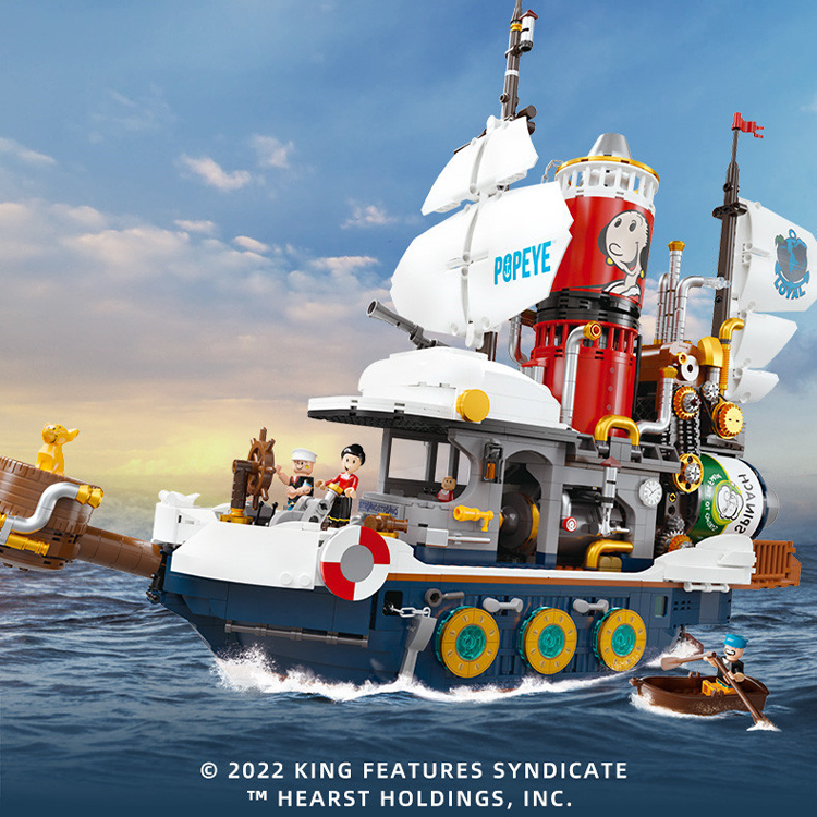 拼奇 大力水手蒸汽船(內含五款角色) 收藏積木(86402)