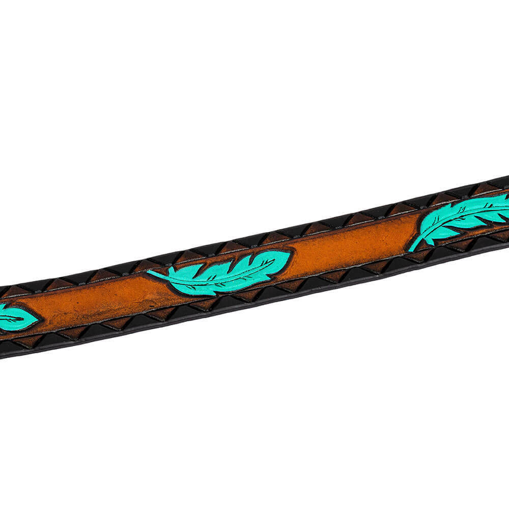 印地安傳奇經典雕刻羽毛 潮牌真皮皮帶-快速出貨