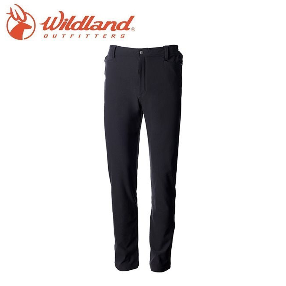 Wildland 荒野 0A72320 彈性直筒保暖長褲 男款 (黑) 內刷毛/彈性/露營登山 24W72320