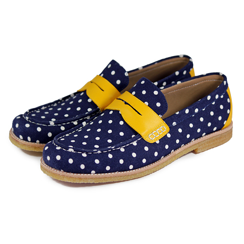 PolkaDot Falling M1108D NavyBlue Loafers