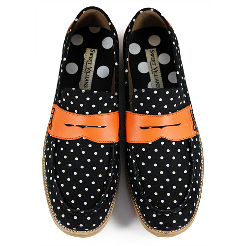 PolkaDot Falling M1108D Black Loafers