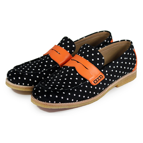 PolkaDot Falling M1108D Black Loafers