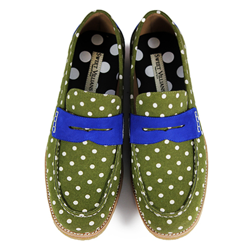 PolkaDot Falling M1108D OliveGreen Loafers
