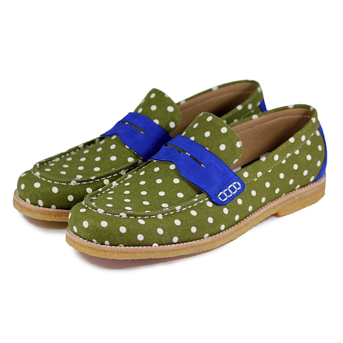 PolkaDot Falling M1108D OliveGreen Loafers