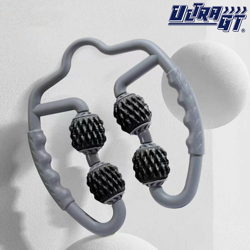 Ultra GT 腿部按摩滾軸肌肉瘦身器 (條紋) (太空灰) 緩解肌肉酸痛,僵硬和緊繃,按摩筋膜深層組織