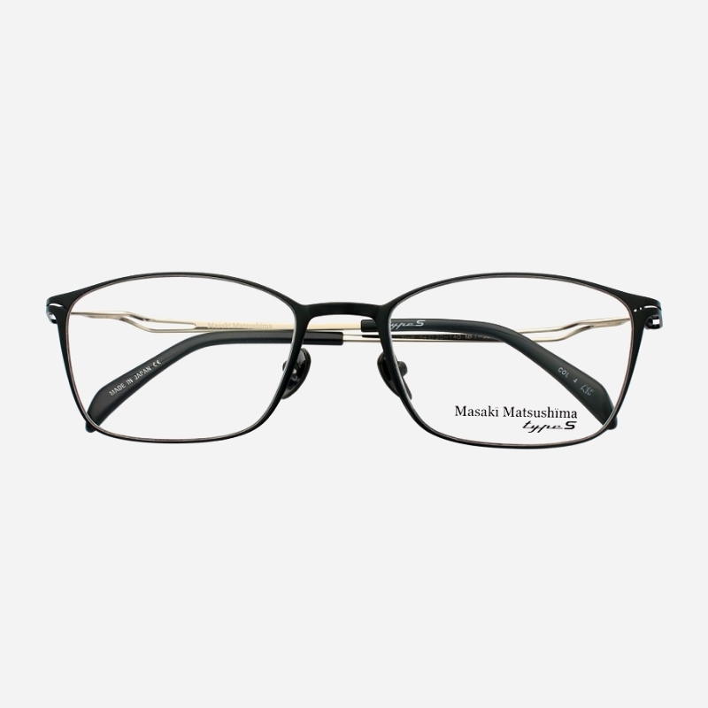 Masaki 日本松島正樹type S系列時尚黑色金屬超輕純鈦男士眼鏡MFT