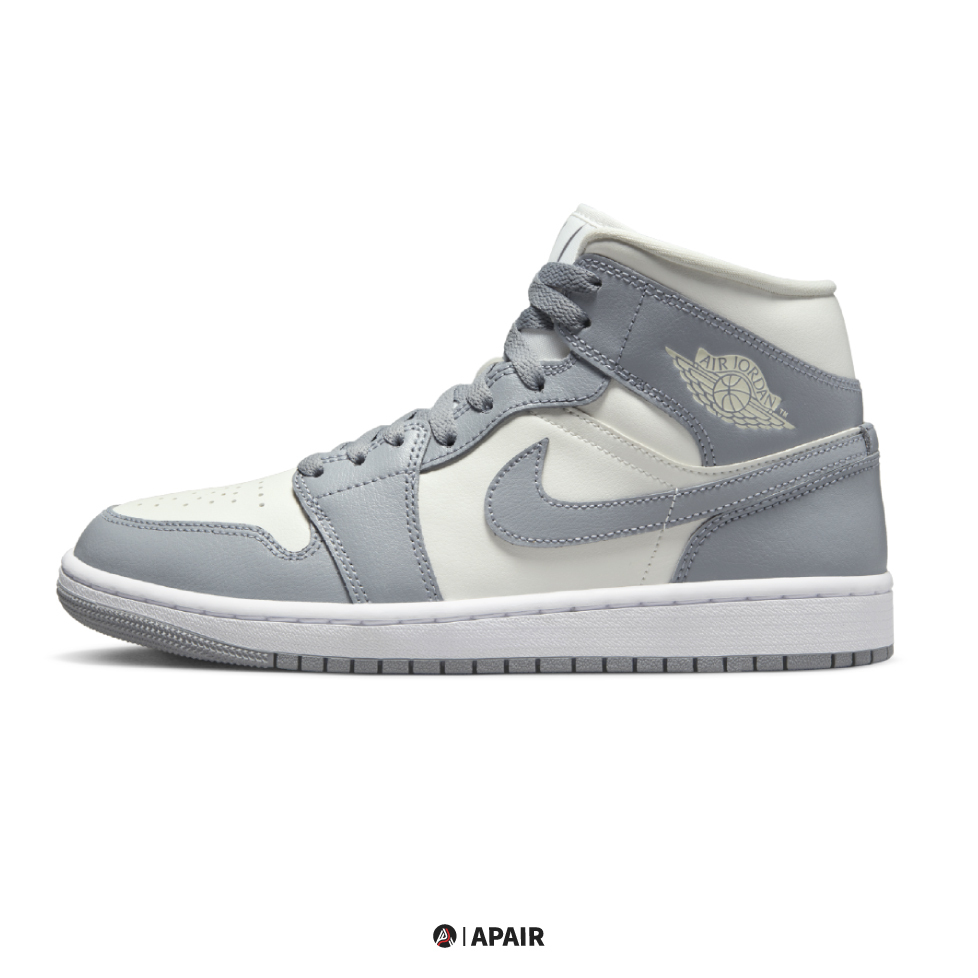 【APAIR】現貨Nike Air Jordan 1 Mid Grey Sail 復古灰白小Dior 中筒