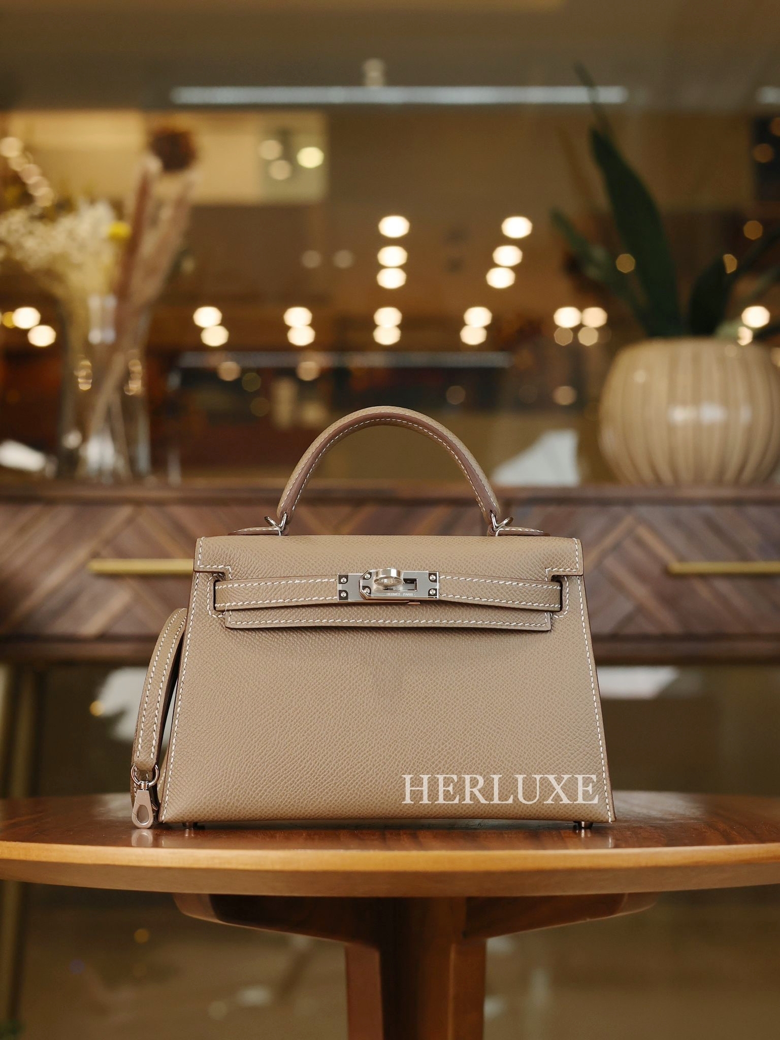 Kelly mini II 18 etoupe ck epsom K