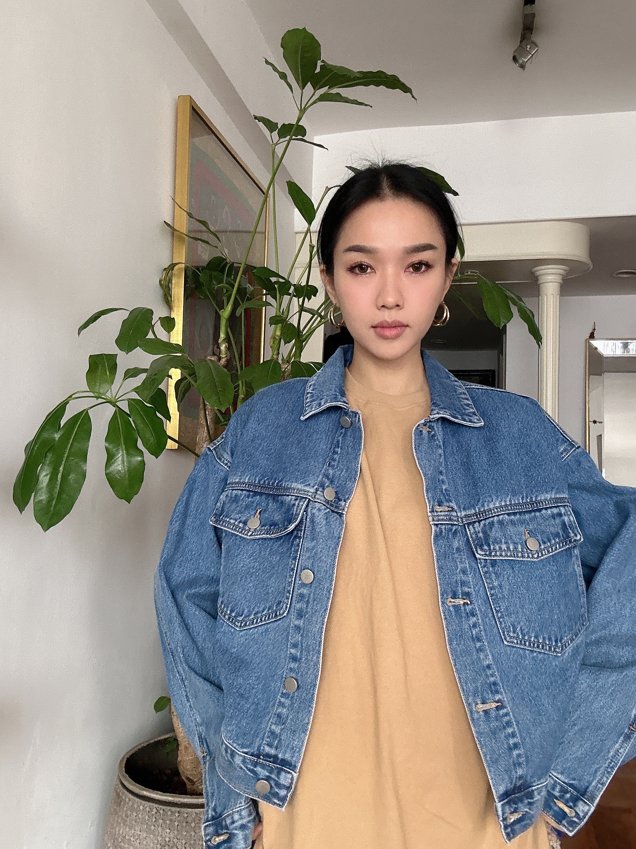 復古洗水牛仔褸