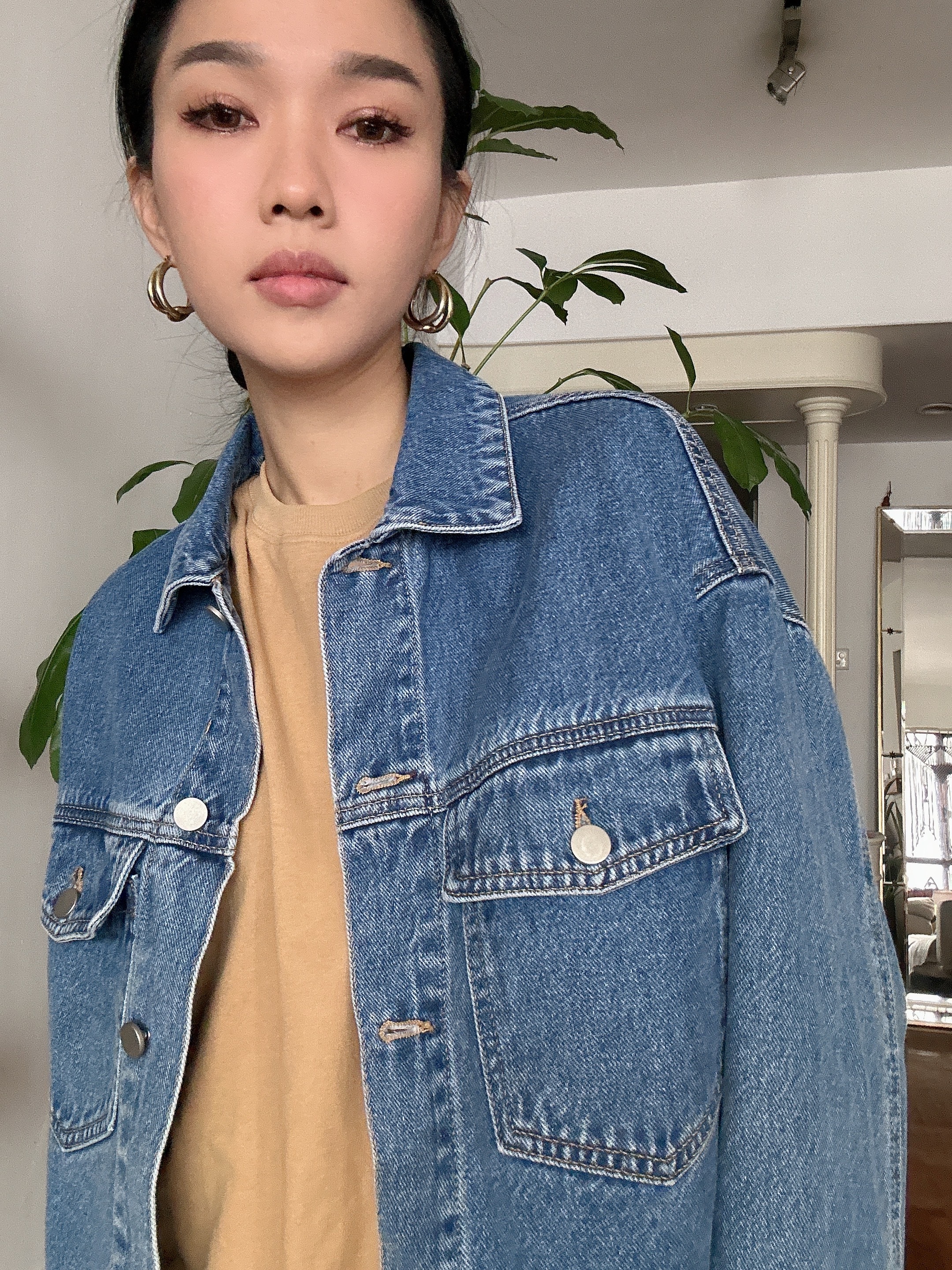 復古洗水牛仔褸