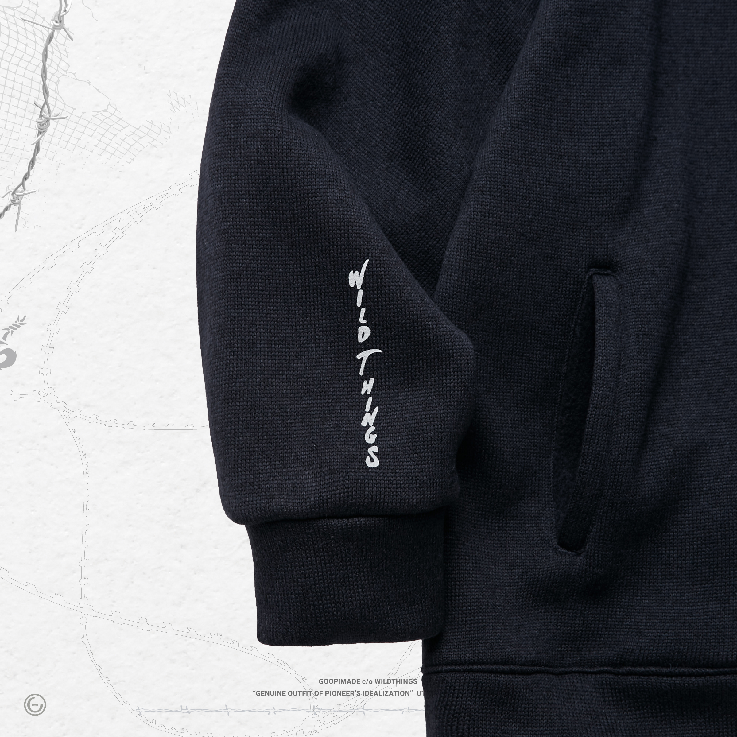 Heavy-knit Hooded Jacket - Black Heavy-knit Hooded Jacket - Black