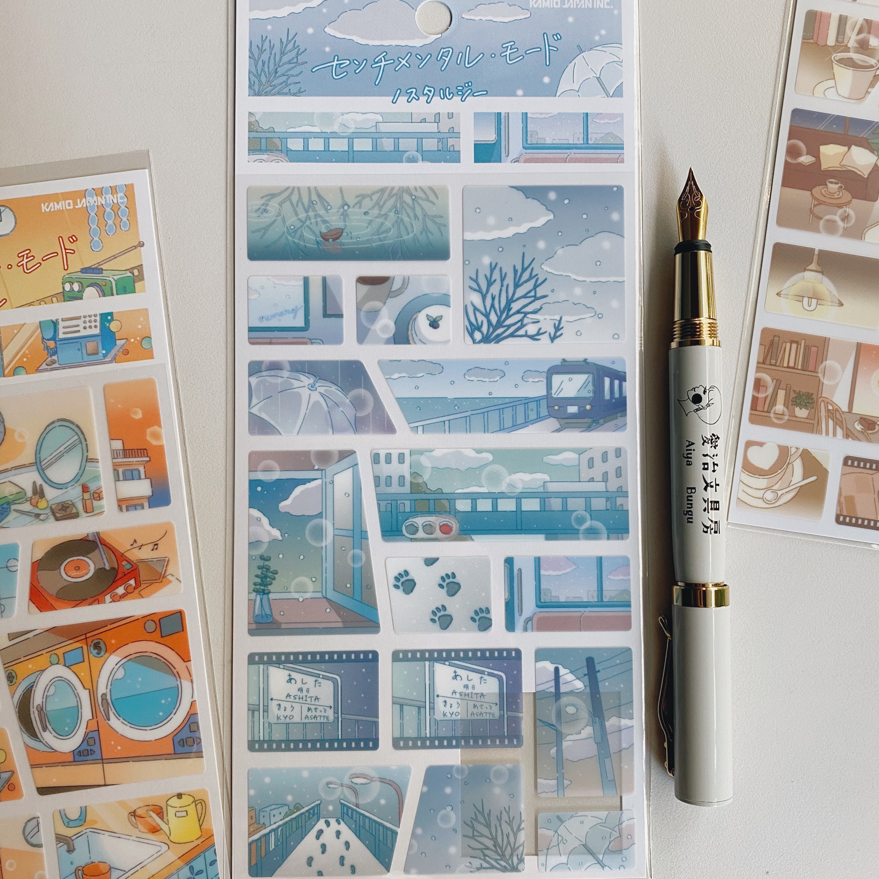 凜冬 半透明 漫畫景色貼紙｜日本Kamio