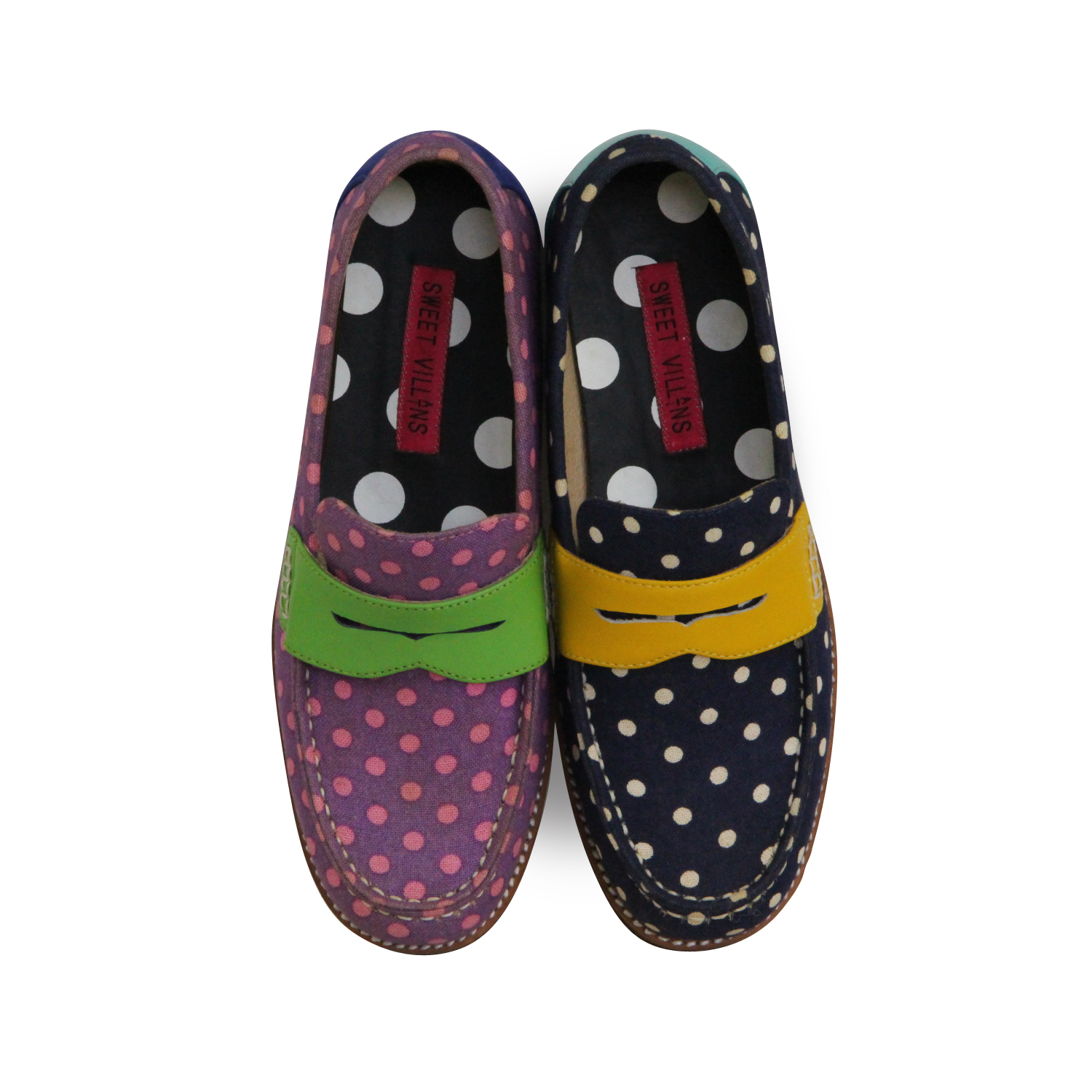 PolkaDot Falling M1108D Orchid NavyBlue Loafers