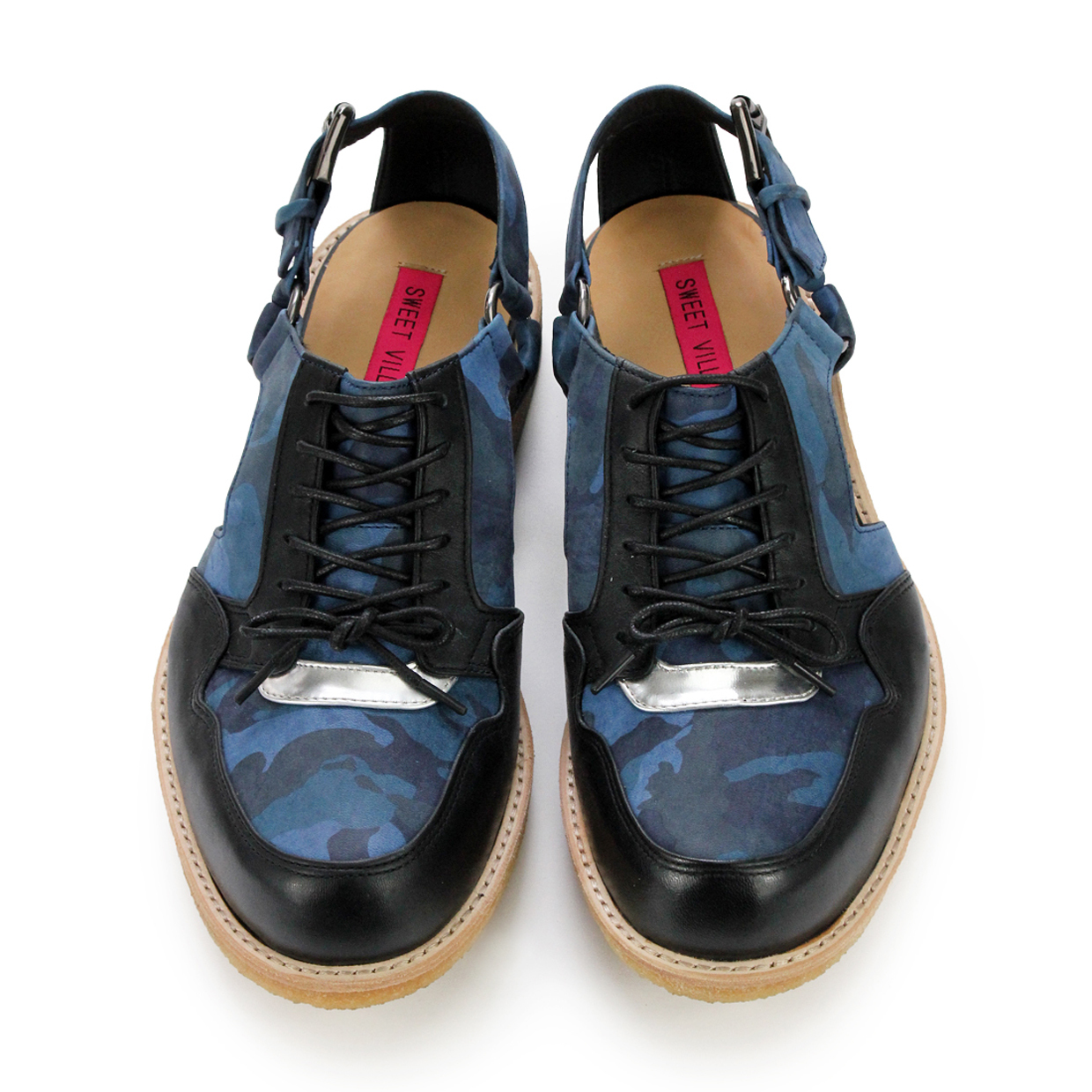 Alice's Journey M1139 BlueMilitary Summer Leather Sandals