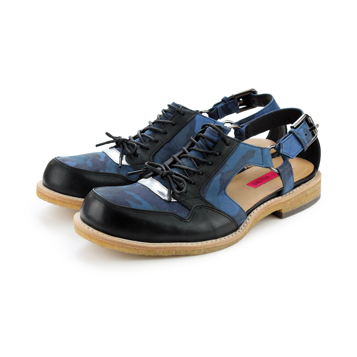 Alice's Journey M1139 BlueMilitary Summer Leather Sandals