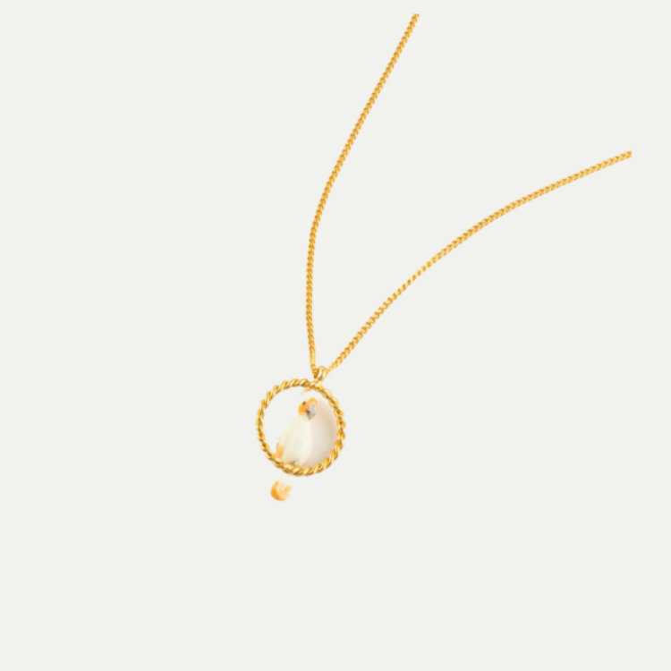 NACH 橘白鸚鵡瓷圈型項鍊-限量紀念款