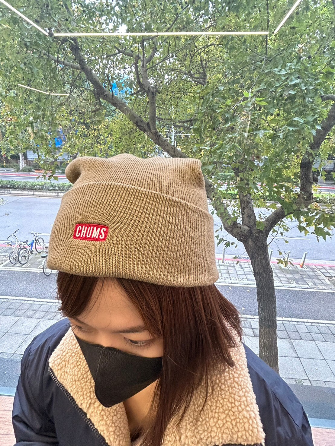 CHUMSLOGO 針織帽 沙色 黑 DEC M