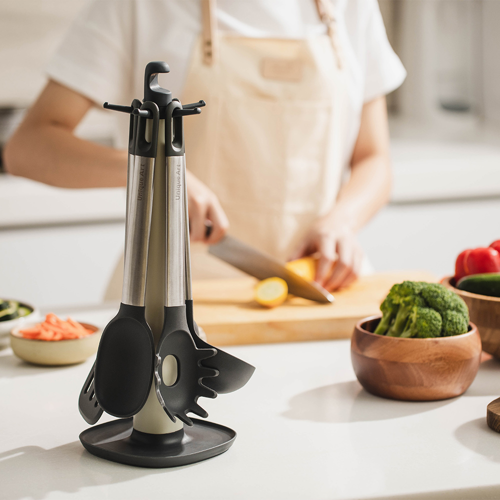 #【UA】EASY KITCHEN 可旋轉吊掛式矽膠廚具6件組