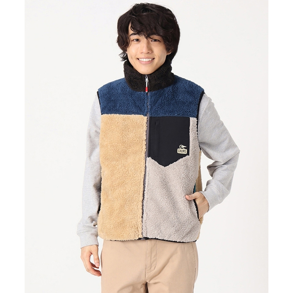 CHUMSBonding Fleece Vest  刷毛背心 Blue Crazy DEV M