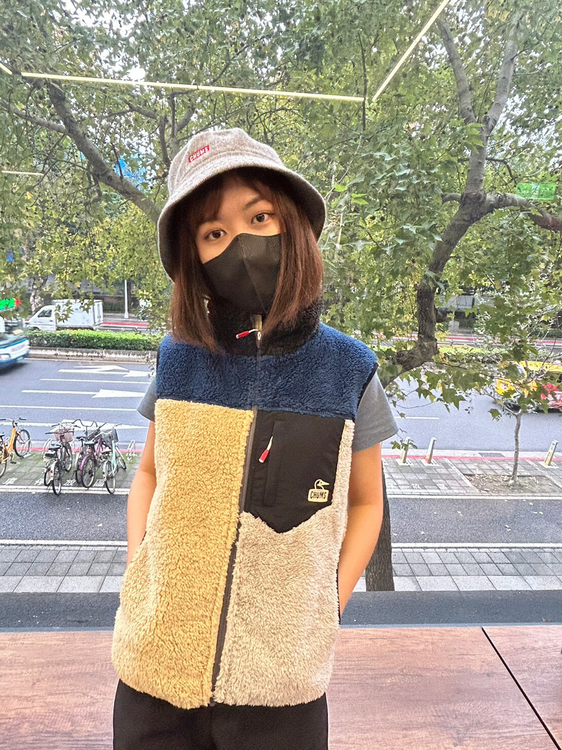 CHUMSBonding Fleece Vest  刷毛背心 Blue Crazy DEV M