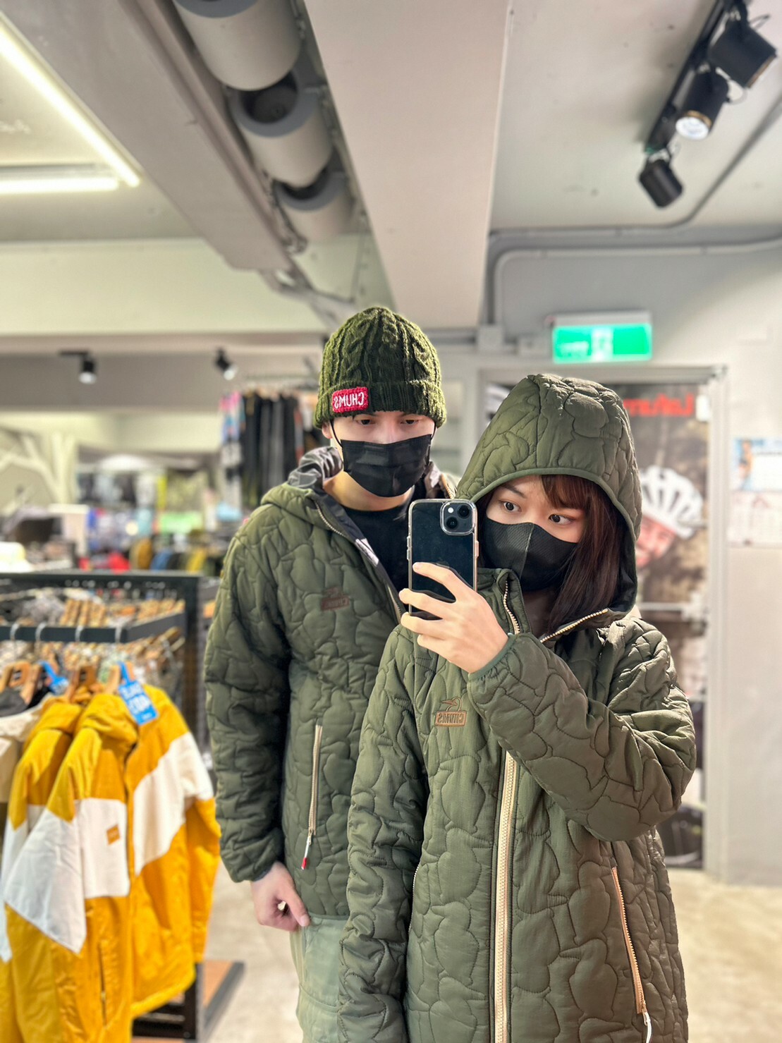 CHUMS Booby Stitch Light Padded 男女 化纖衍縫外套卡其綠 DEC M