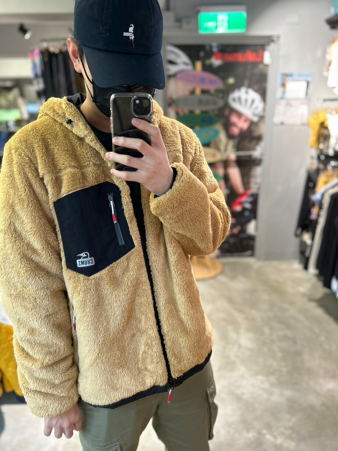 CHUMS Elmo Gore-Tex 抗水雙面外套 黑/淺棕 DEC M