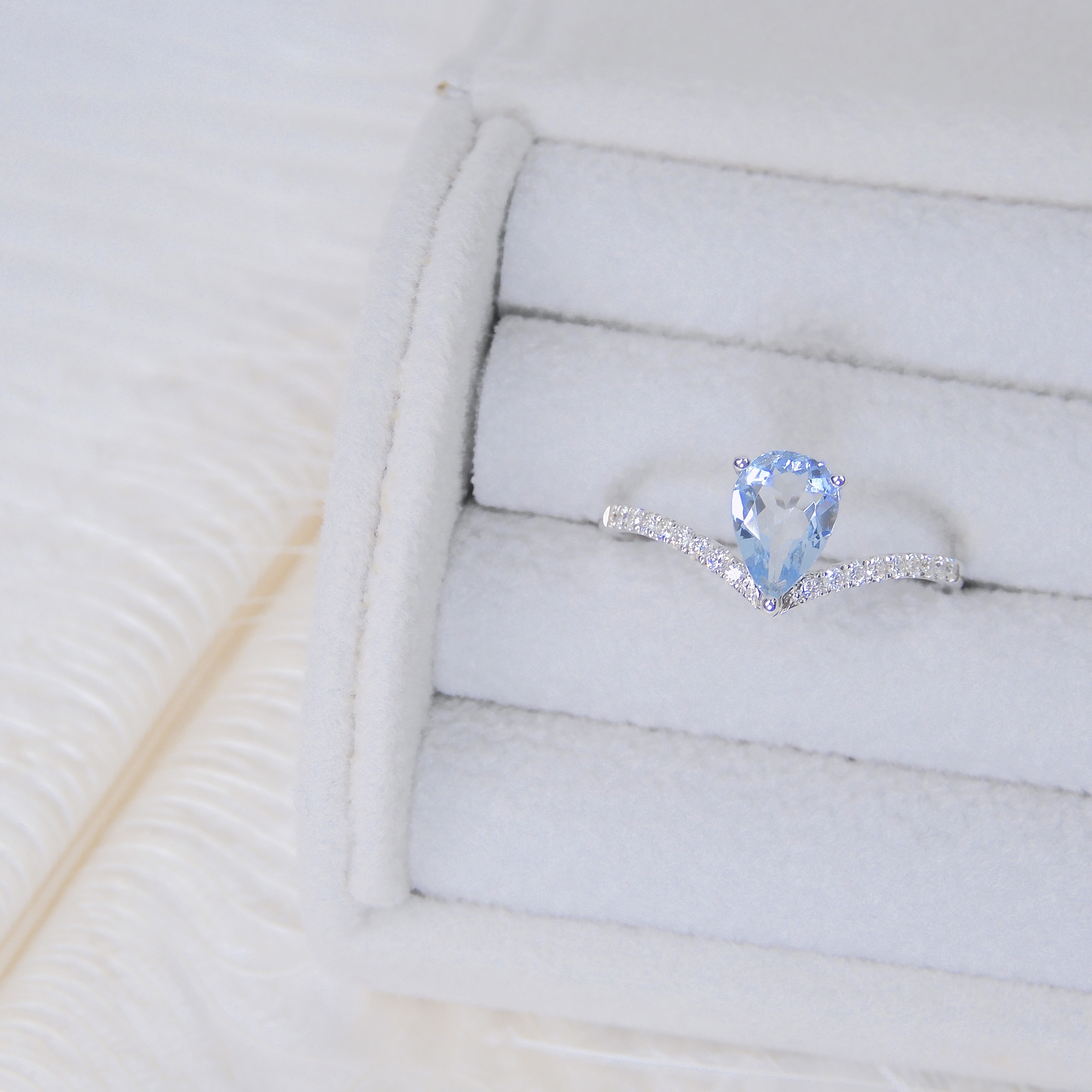 18K金 0.55ct 海藍寶戒指