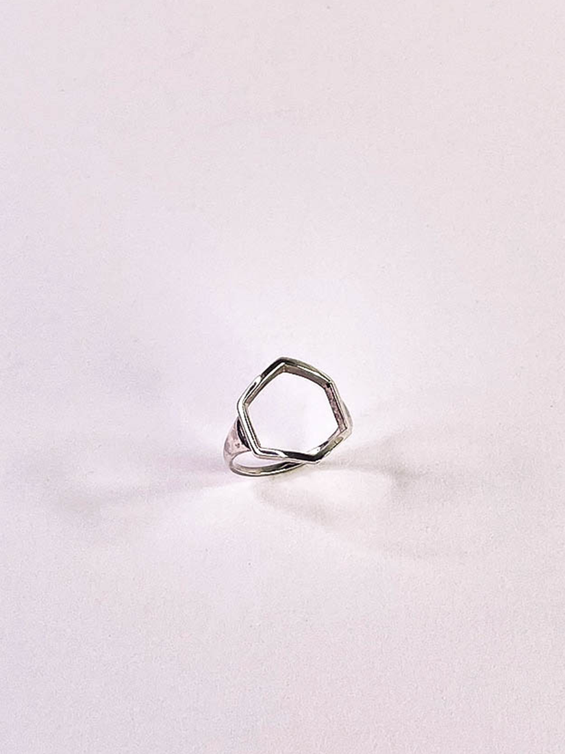 [925純銀]簍空六角形