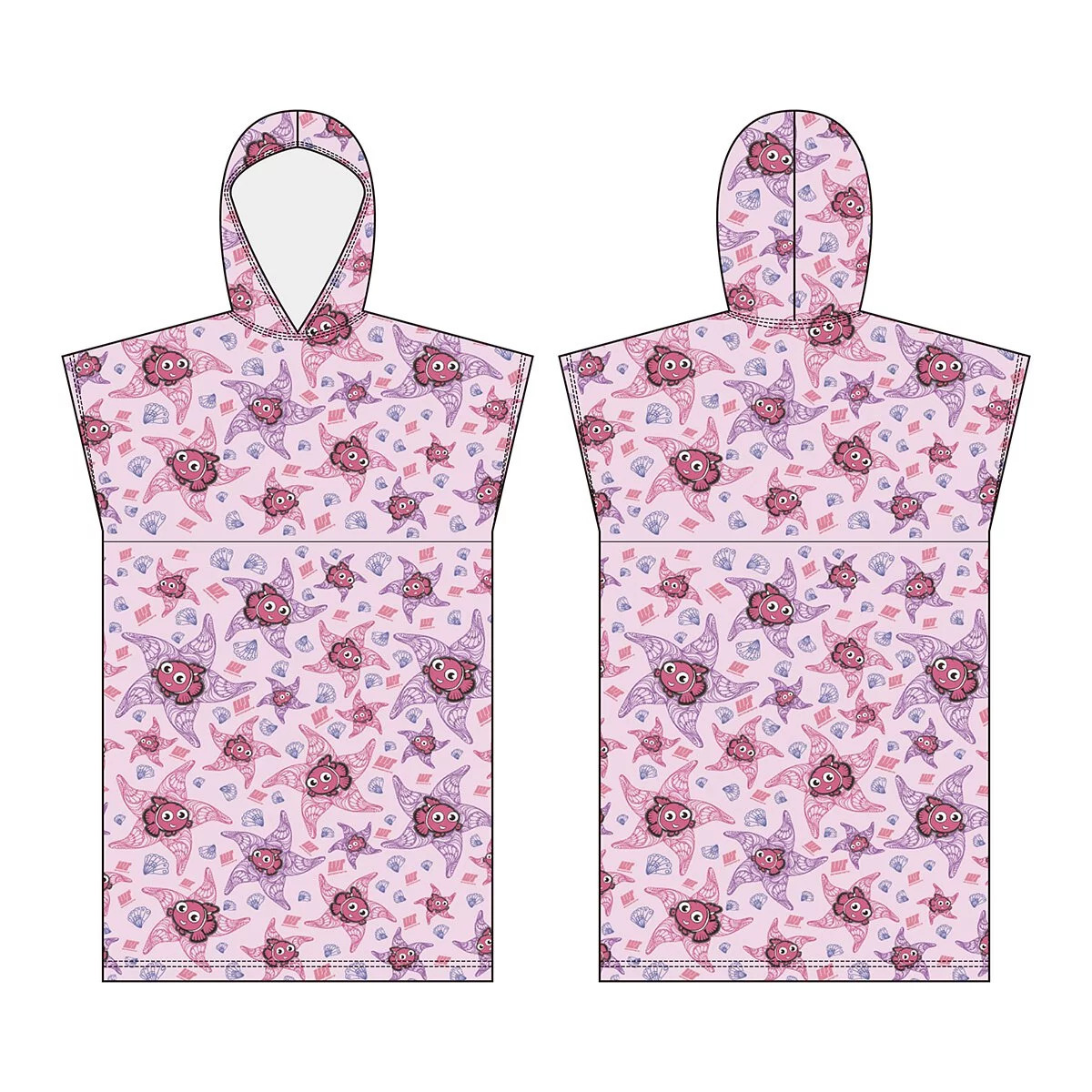 兒童圖案披肩微纖維吸水毛巾