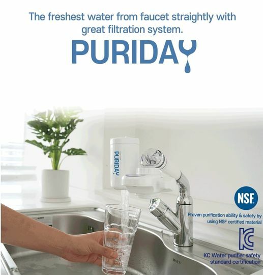 【MOODi】Puriday 韓國直駁式厨房家用龍頭過濾淨水器 4重過濾,安全放心! *2用模式過濾, 3種出水模式(花灑/直流/過濾淨水)* [母親節献禮,送多兩個濾芯！**共3個濾芯]