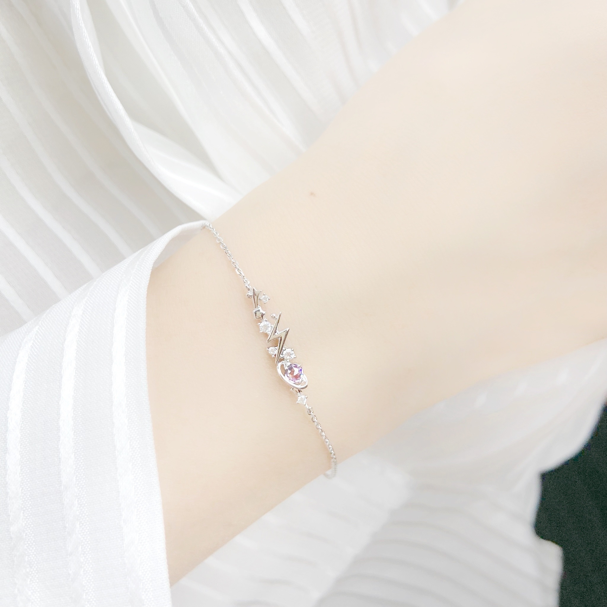 | 925純銀・厚鍍白金・ 厚鍍玫瑰金 | 射手座手鏈 (銀/玫瑰金) | BR0829 |