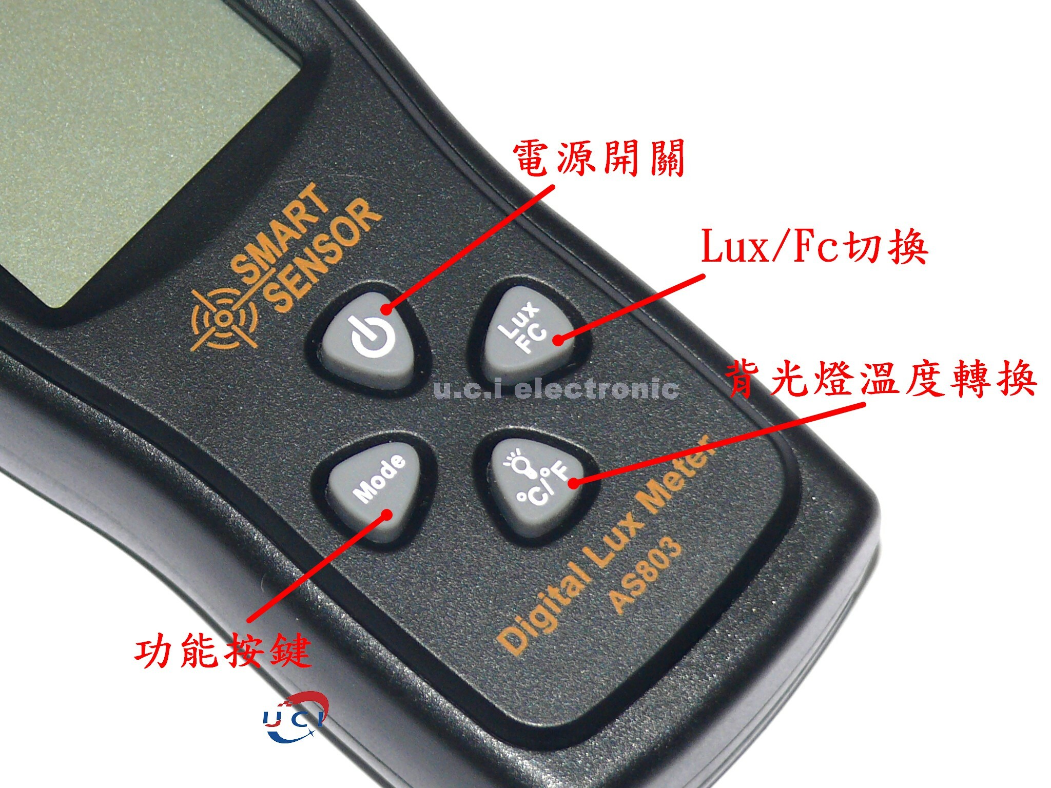 【UCI電子】 (W-2) 數字照度儀 光照度計 測光儀 測光表 流明光度亮度計測量儀 AS803