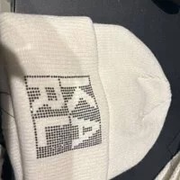 [S] KARL LAGERFELD L2KH7101 SPARKLE LOGO BEANIE, IVORY, 194775081064 (SKL408)