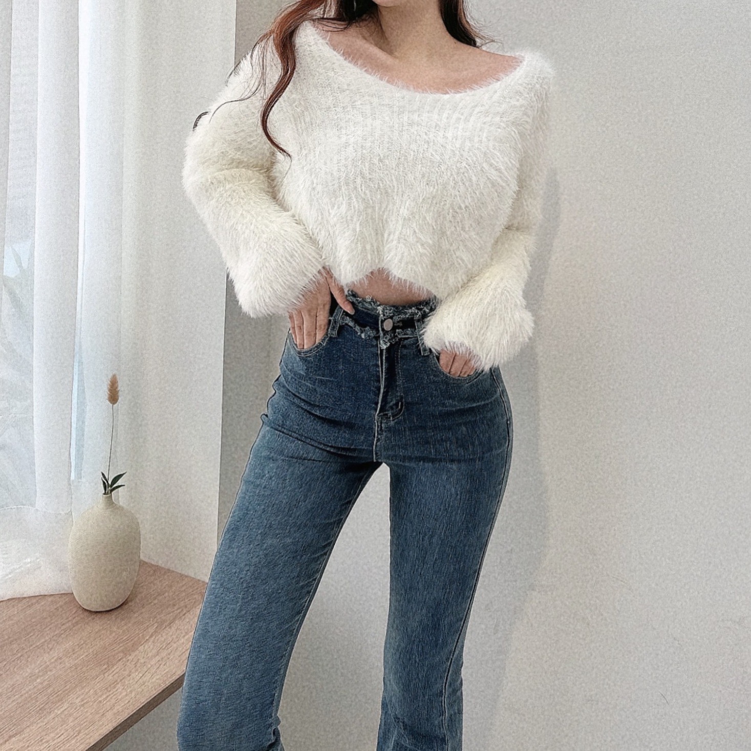 慵懶海毛柔軟毛衣/三色