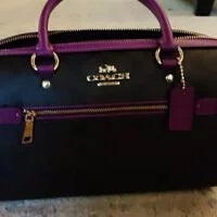 [S] COACH 83607 SIGNATURE ROWAN SATCHEL CANVAS,IM/BROWN/DARKK MAGENTA, 195031759239 (SCO166)