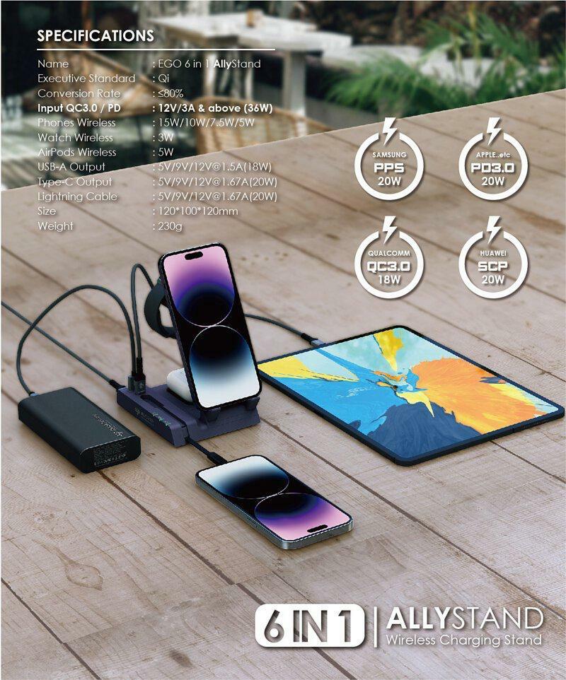EGO AllyStand 6in1 無線充電座