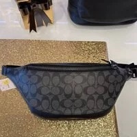 [S] COACH F78777 WAREN BELT BAG SIGNATURE,QB/CHARCOAL/BLACK, 193971332659 (SCO170)