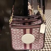 [S] COACH CA195 SIGNATURE JAC STRAP DMSY FIL,WINE MULTI, 195031679377 (SCO178)