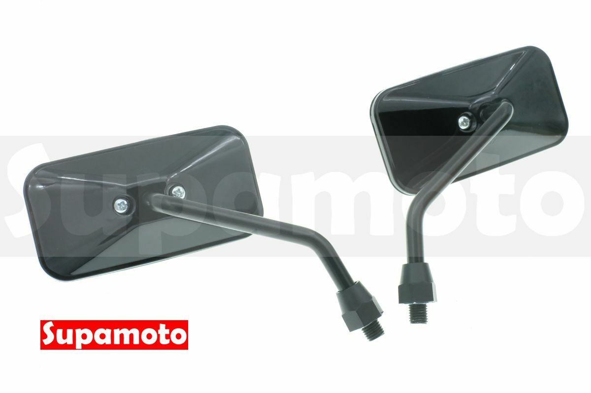 -Supamoto- 小方鏡 後照鏡 M07 黑色 通用 改裝 復古 方型 後視鏡 薄型