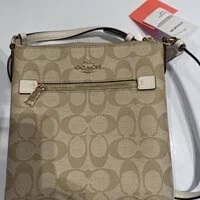 [S] COACH CF340 SIGNATURE MINI ROWAN FILE,IM/LIGHT KHAKI/CHALK, 195031760327 (SCO179)