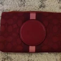 [S] COACH C8841 SIGNATURE DEMPSEY LARGE CORNER ZIP,IM/RED APPLE MULTI, 195031805721 (SCO181)