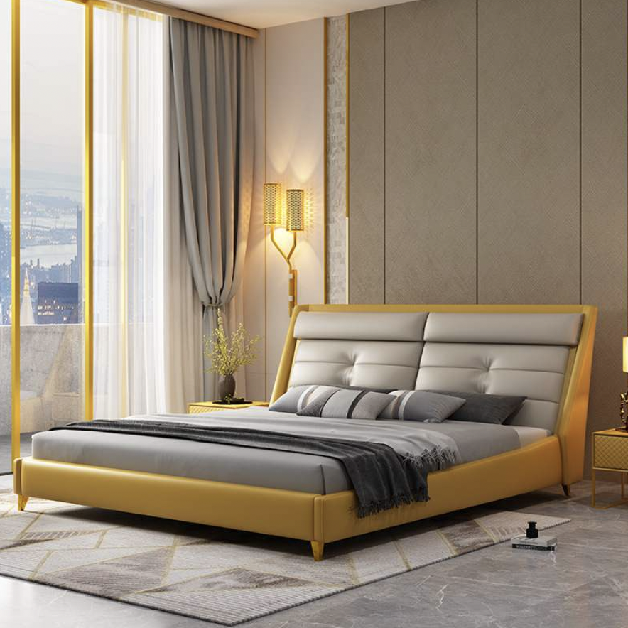 灰桔軟包床架 AOZ-1012